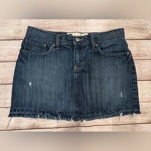 Womens GAP Denim Blue Jean Cut Off Skirt 6 100% Cotton